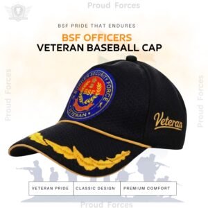 BSF Officers’(Black Color) Baseball Cap for Veterans -Premium Quality