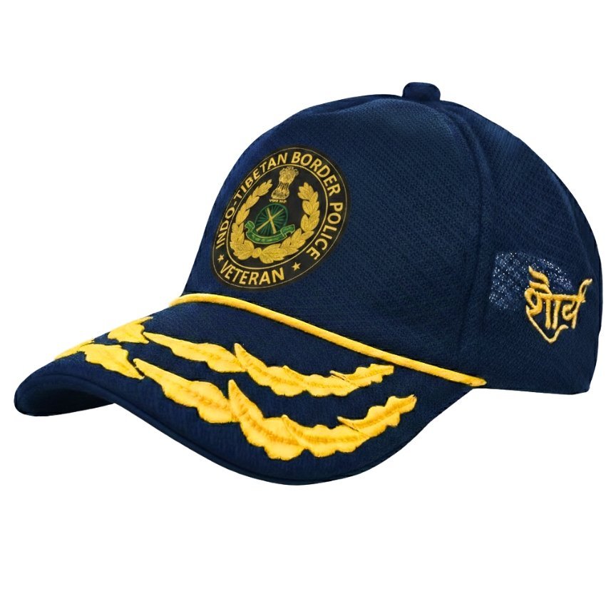 premium quality itbp flag officers’ veteran baseball cap (blue color) premium quality itbp flag officers’ veteran baseball cap (blue color)