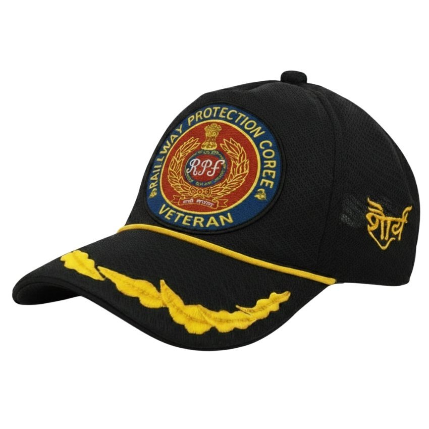 premium quality rpf officers’ veteran baseball cap (black color) premium quality rpf officers’ veteran baseball cap (black color)