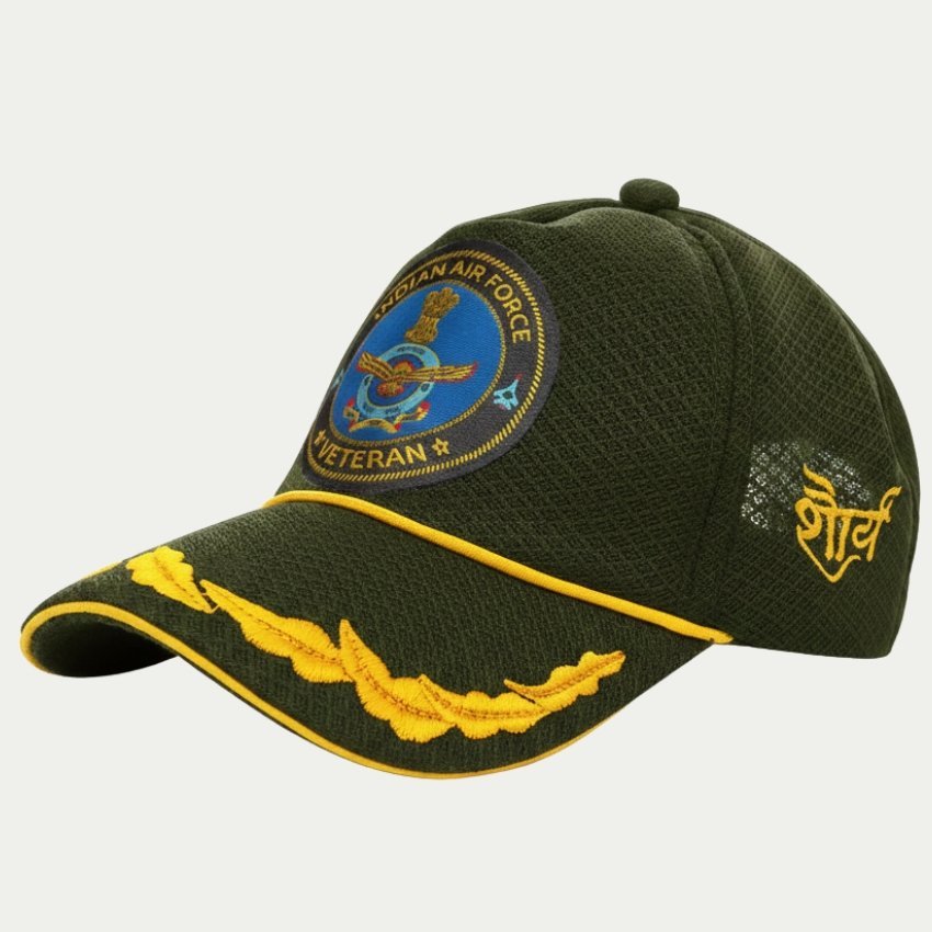 premium quality indian air force officers’ veteran baseball cap (olive green color) premium quality indian air force officers’ veteran baseball cap (olive green color)