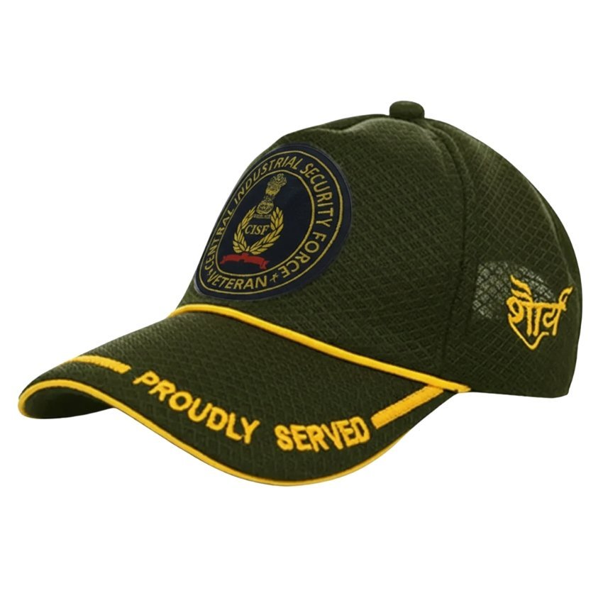 premium quality cisf proudly veteran baseball cap (olive green color) premium quality cisf proudly veteran baseball cap (olive green color)