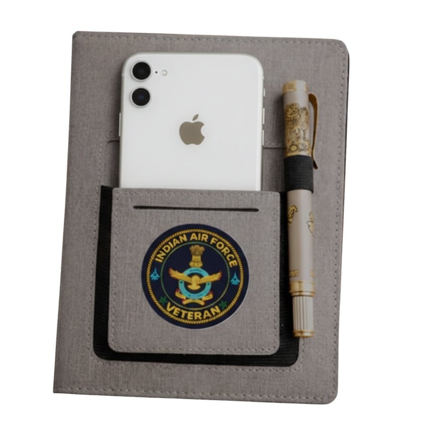 indian air force veteran office notebook with phone & pen holder indian air force veteran office notebook with phone & pen holder
