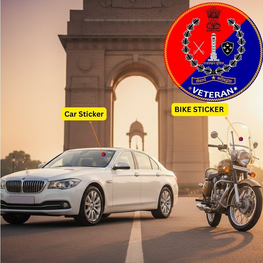 premium quality rajasthan police veteran car & bike stickers premium quality rajasthan police veteran car & bike stickers