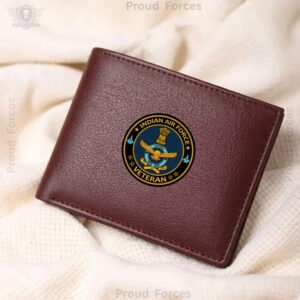 Indian Air Force Veteran Brown Leather Wallet for Men (Premium Classic Edition)