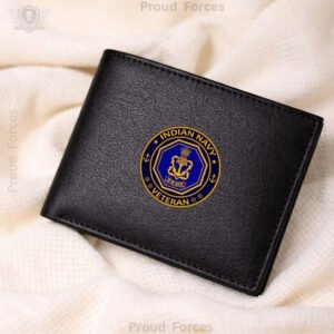 Indian Navy Veteran Black Leather Wallet for Men (Premium Classic Edition)