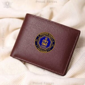 Indian Navy Veteran Brown Leather Wallet for Men (Premium Classic Edition)